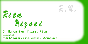 rita mizsei business card